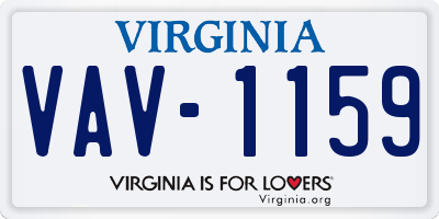 VA license plate VAV1159