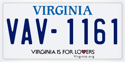 VA license plate VAV1161