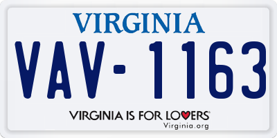 VA license plate VAV1163