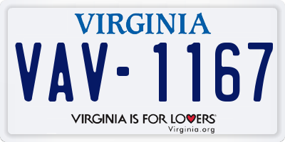 VA license plate VAV1167