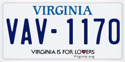 VA license plate VAV1170