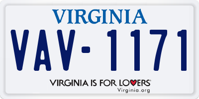 VA license plate VAV1171