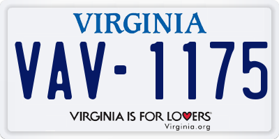 VA license plate VAV1175