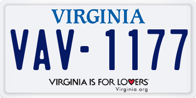 VA license plate VAV1177