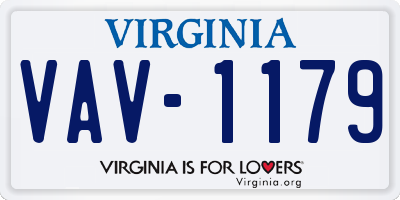 VA license plate VAV1179