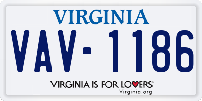 VA license plate VAV1186