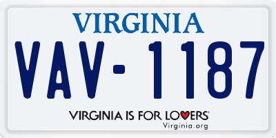 VA license plate VAV1187