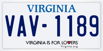 VA license plate VAV1189
