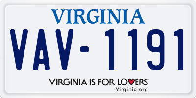 VA license plate VAV1191