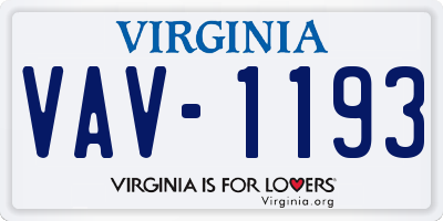 VA license plate VAV1193