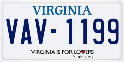 VA license plate VAV1199