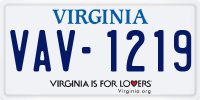 VA license plate VAV1219