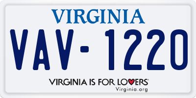 VA license plate VAV1220