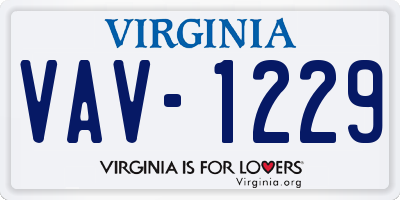 VA license plate VAV1229