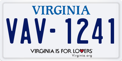 VA license plate VAV1241