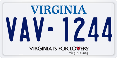 VA license plate VAV1244