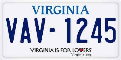 VA license plate VAV1245