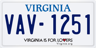 VA license plate VAV1251