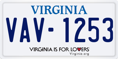VA license plate VAV1253