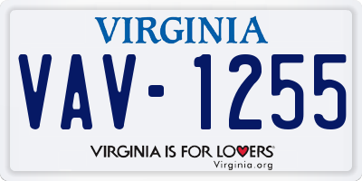 VA license plate VAV1255