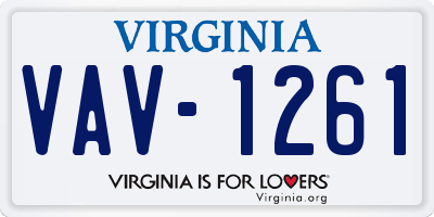 VA license plate VAV1261