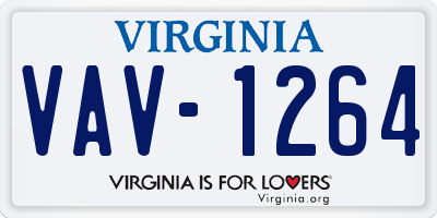 VA license plate VAV1264