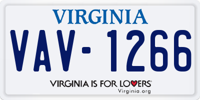 VA license plate VAV1266