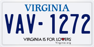 VA license plate VAV1272