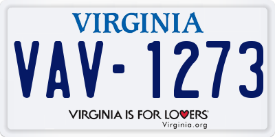 VA license plate VAV1273