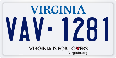 VA license plate VAV1281