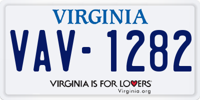 VA license plate VAV1282