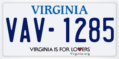 VA license plate VAV1285
