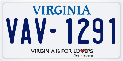 VA license plate VAV1291
