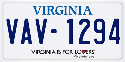 VA license plate VAV1294