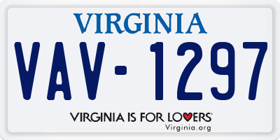 VA license plate VAV1297