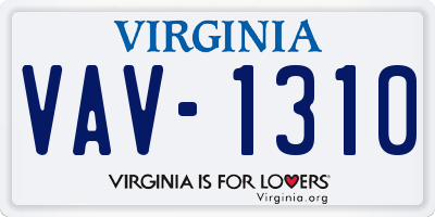 VA license plate VAV1310