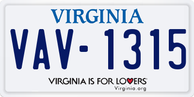 VA license plate VAV1315