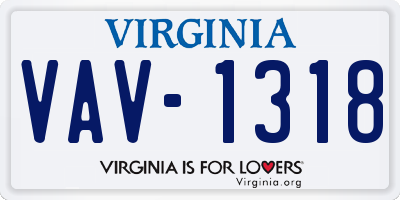 VA license plate VAV1318