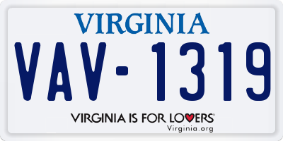 VA license plate VAV1319