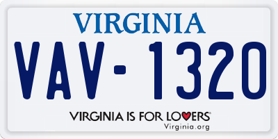 VA license plate VAV1320