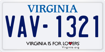 VA license plate VAV1321