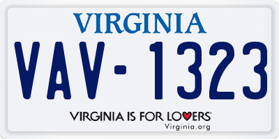 VA license plate VAV1323