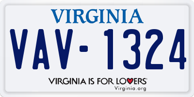 VA license plate VAV1324