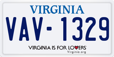 VA license plate VAV1329