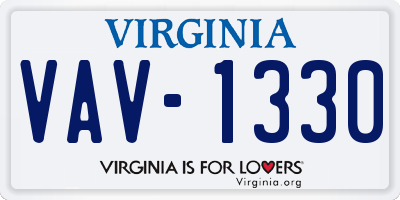 VA license plate VAV1330