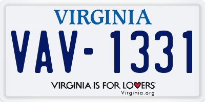 VA license plate VAV1331