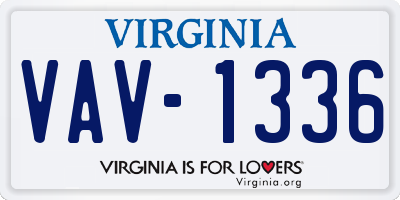 VA license plate VAV1336