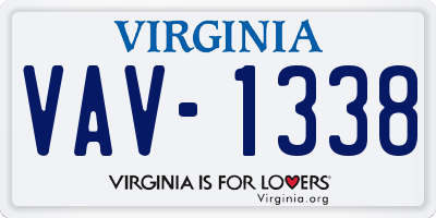 VA license plate VAV1338