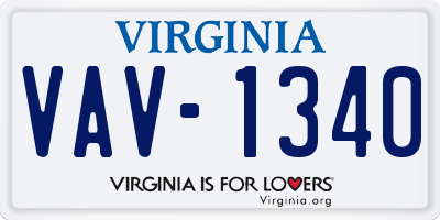 VA license plate VAV1340