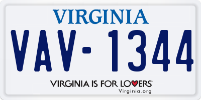 VA license plate VAV1344